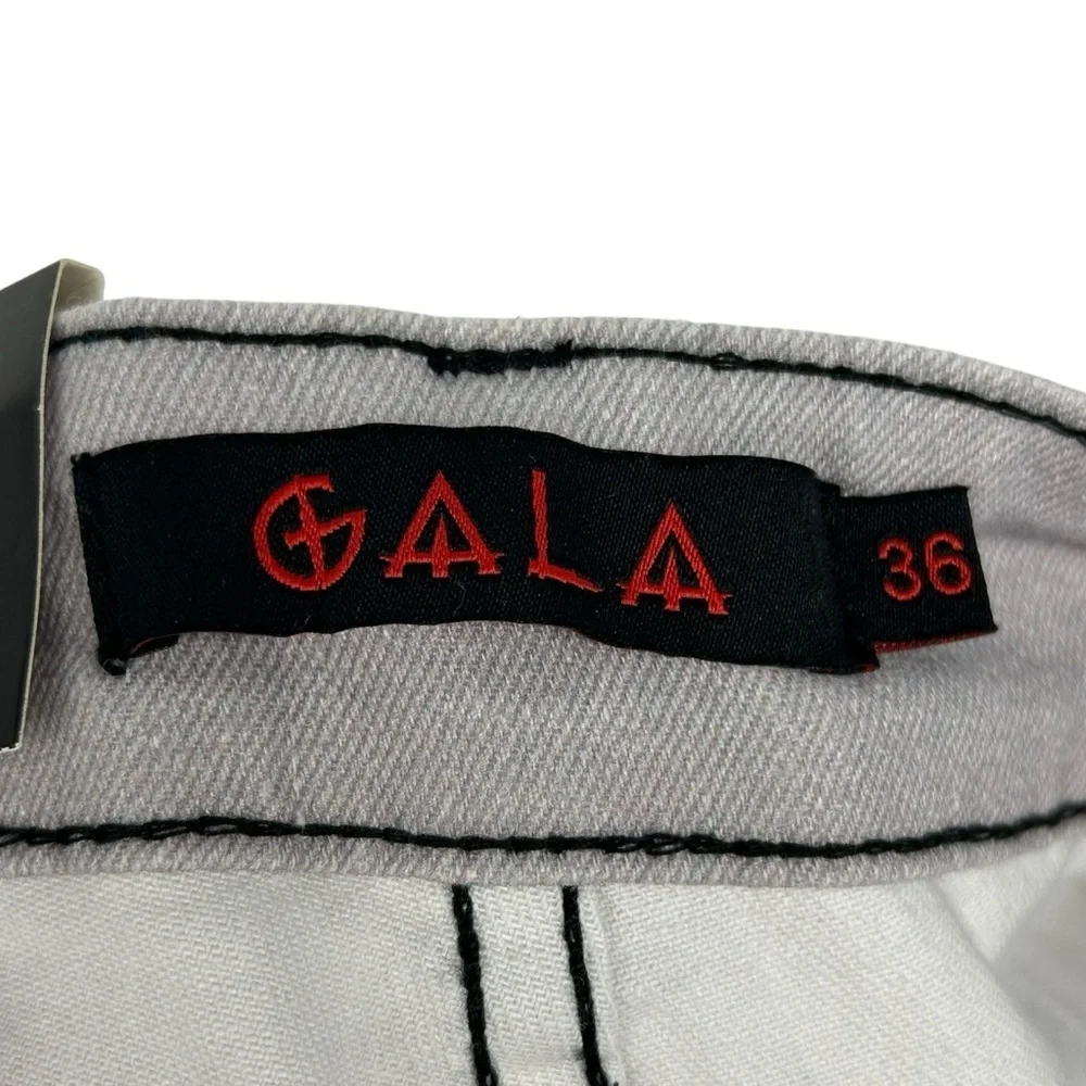 Gala Jeans NWT $180 Doberman Dog Graphic Gothic Blue Script Streetwear Sz W36 - Picture 7 of 16